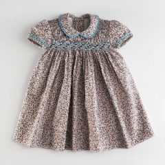 Vestido de nina bebe, vestido bordado con nido de abeja vestido con punto smock