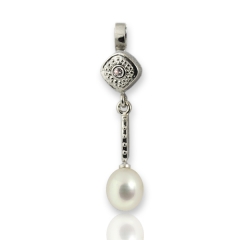 Colgante plata con perla cultivada, coleccion boda ie