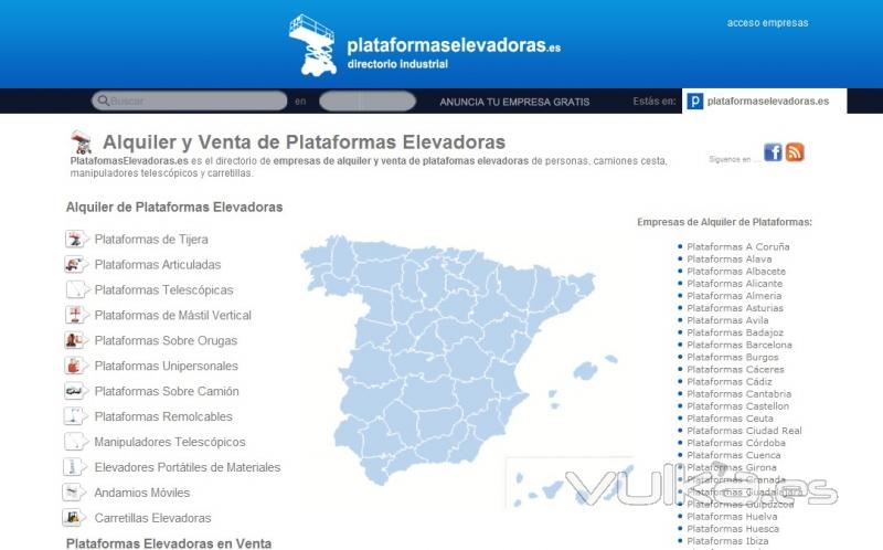 empresas de alquiler y venta de plataformas elevadoras