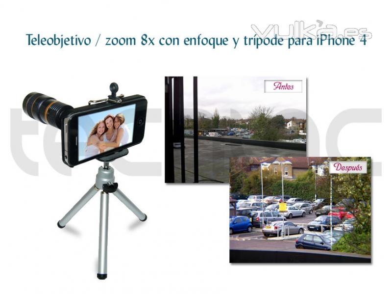 Teleobjetivo / zoom 8x con enfoque y trpode para iPhone 4 - http://bit.ly/iwtISv