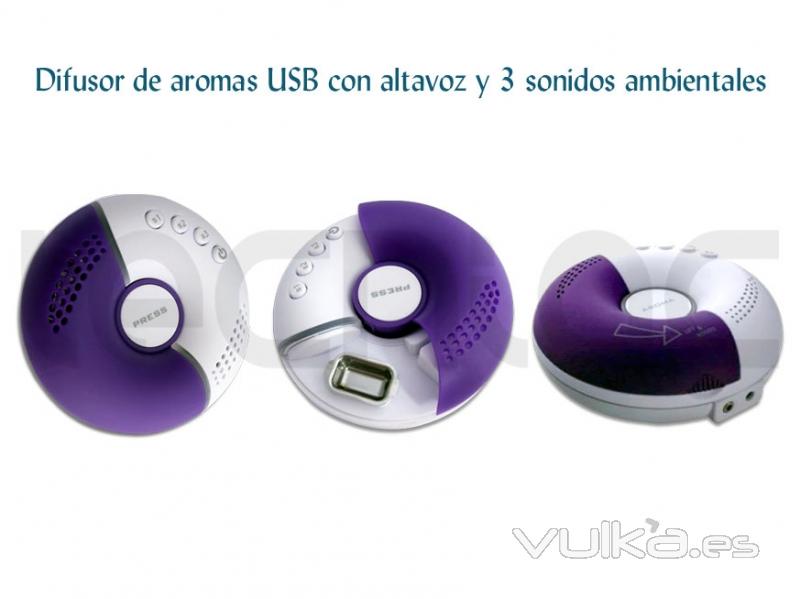 Difusor de aromas USB con altavoz y 3 sonidos ambientales naturales - http://bit.ly/itpAIc