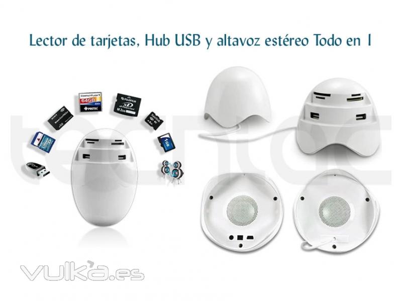 Lector de tarjetas, Hub USB y altavoz estreo Todo en 1 - http://bit.ly/gvDm4B