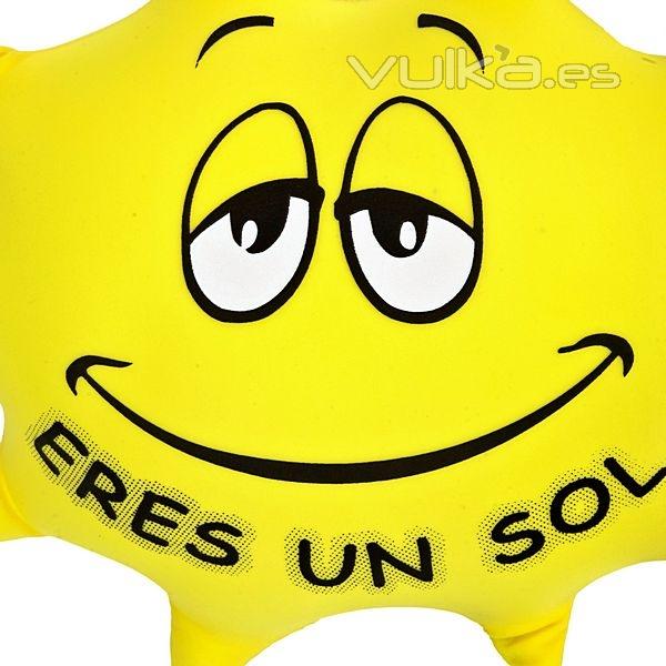 Cojin antiestres ERES UN SOL 34 amarillo en lallimona.com (detalle 1)