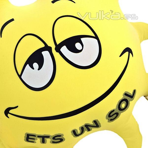 Cojin antiestres ETS UN SOL 45 amarillo en lallimona.com (detalle 1)