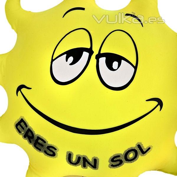Cojin antiestres ERES UN SOL 45 amarillo en lallimona.com (detalle 1)