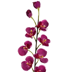 Rama artificial flores orquideas pequenas berengena con hojas en lallimonacom (detalle 1)