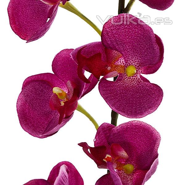 Rama artificial flores orquideas pequeñas berengena con hojas en lallimona.com (detalle 2)