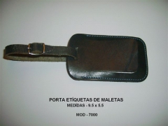 Porta etiquetas de piel