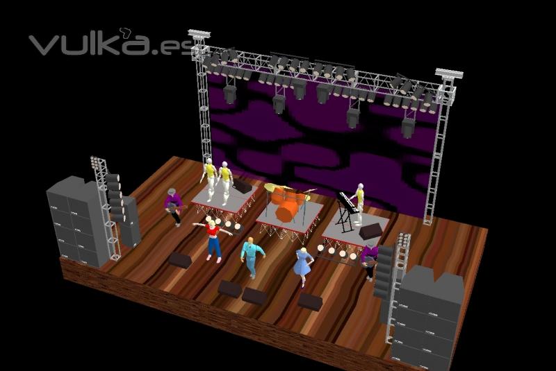 Diseño estructura para grupo musical en 3D