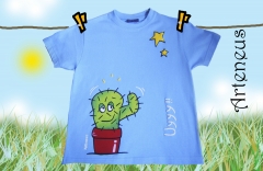 Kamiseta infantil pintada a mano cactus (arteneus) wwwarteneuscom/tienda