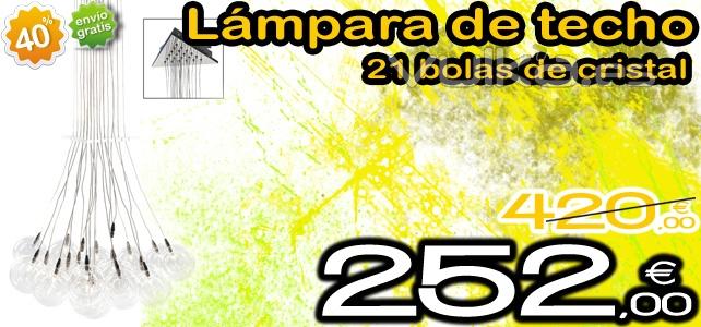 Lmpara de techo 21 bolas de cristal con un 40% de descuento