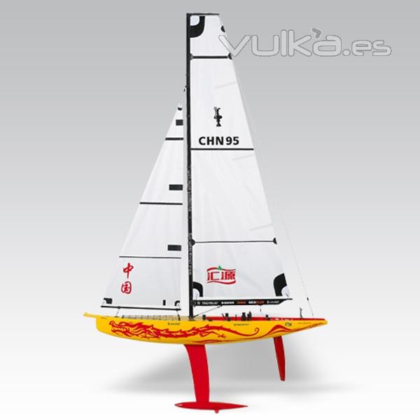 Velero rc China Team 1m American Cup con emisora y servo