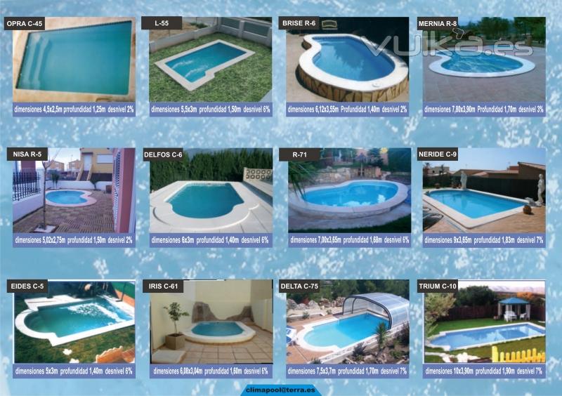 Piscinas de fibra y poliester