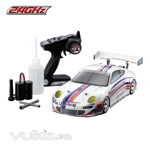 Coche GP Fazer Porsche 911 GT3 2.4 Ghz emisora KT-200 rc explosion Kyosho