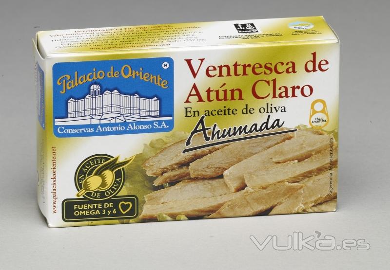 OL-120 Ventresca de Atun Claro en Aceite de Oliva Ahumada