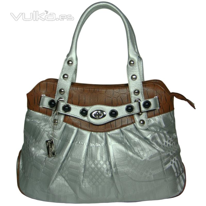 Bolso mujer plateado 