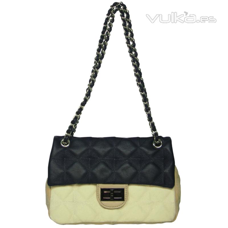 Bolso fiesta azul y beige