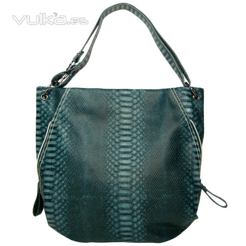 Bolso imitacion cocodrilo color azul