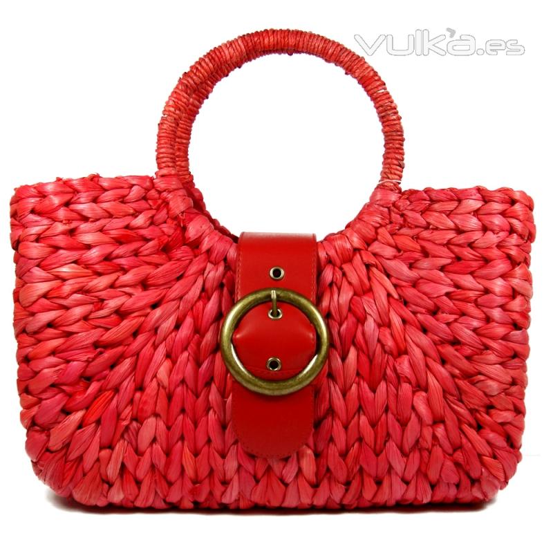 Bolso rafia color rojo