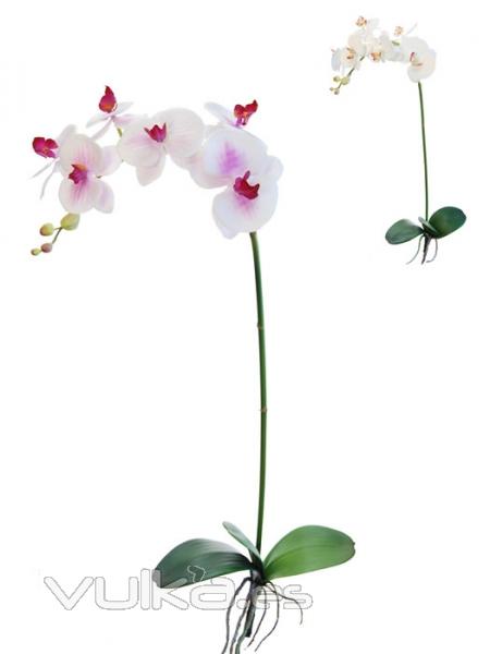 Orquideas artificiales de calidaad. ORQUIDEA PHALAENOPSIS ARTIFICIAL CON HOJAS oasisdecor.com