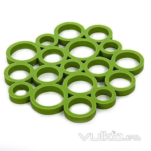 Salvamanteles silicona circulos verde en lallimona.com