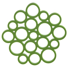 Salvamanteles silicona circulos verde en lallimonacom (detalle 1)