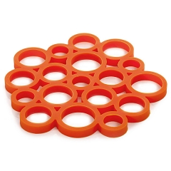Salvamanteles silicona circulos naranja en lallimonacom