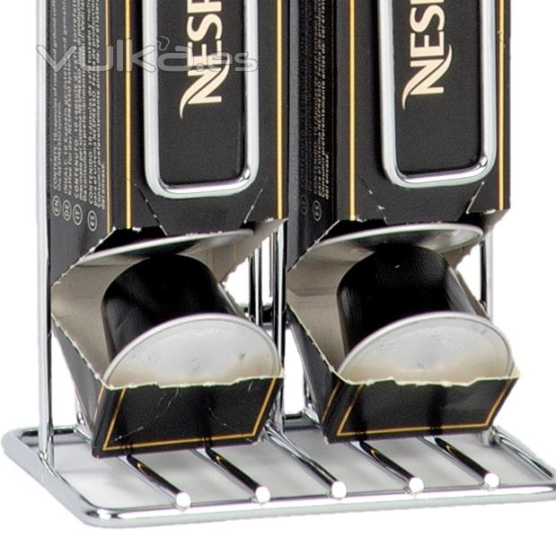 Soporte nespresso 2 cajas caf cromado en lallimona.com (detalle 1)