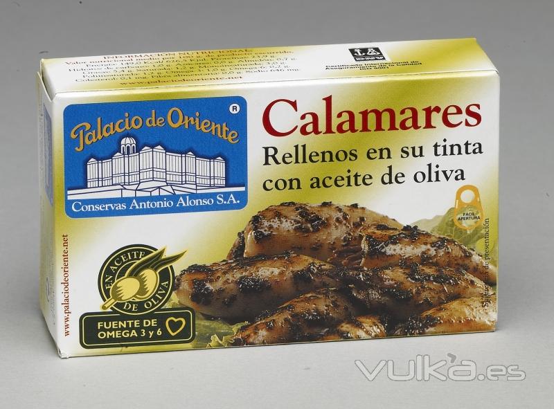 OL-120 Calamares Rellenos en su Tinta con Aceite de Oliva