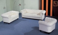 Sofa de diseno, mod chester cl, 3 plazas, piel blanca