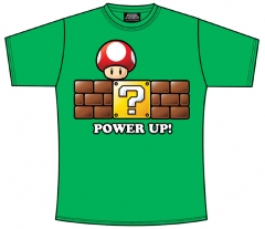Camiseta super mario bros power up verde