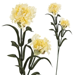 Flor artificial dos claveles amarillos con hojas en lallimona.com (detalle 1)