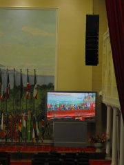 Detalle pa y pantalla led instaladas en bata guinea ecuatorial