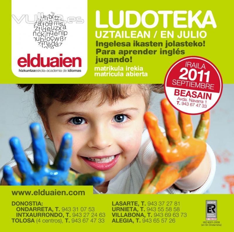 Ludoteca en julio para aprender ingls jugando!