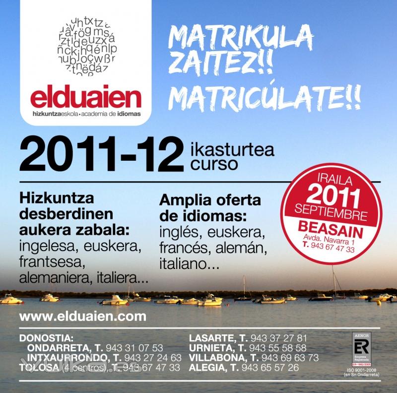  MATRICULATE! reserva plaza para el nuevo curso 2011-2012