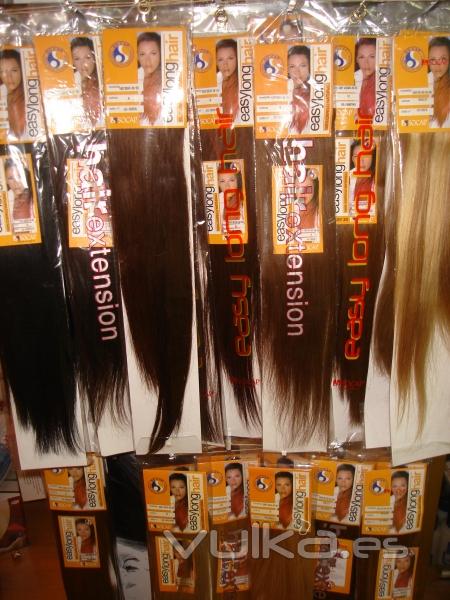 extenciones de pelo natural sistema clip quita y pon (pelo indio la mejor calidad) 45,50 y 55cm 
