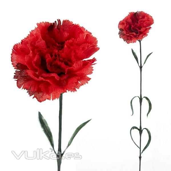 Flor artificial clavel rojo 50 en lallimona.com (detalle 1)