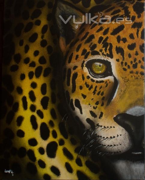 cuadro acrlico jaguar