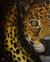 Cuadro acrlico jaguar