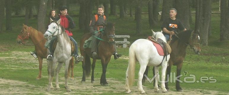 Preparados para la marcha a caballo