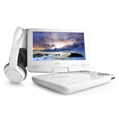 Reproductor de dvd de 9 y cascos color blanco