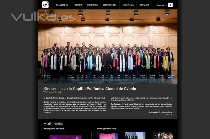 Web Capilla Polifnica Ciudad de Oviedo. www.capillapolifonicaciudaddeoviedo.com