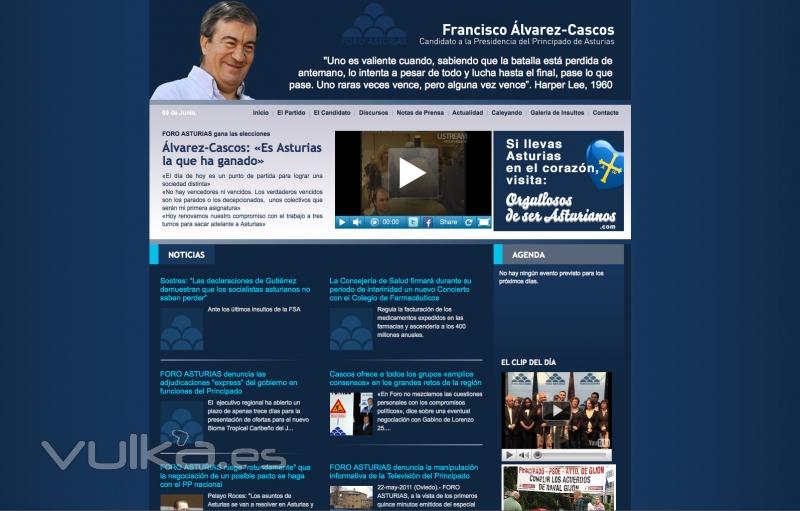 Web Francísco Álvarez-Cascos - Campaña 2011. www.cascos2011.com