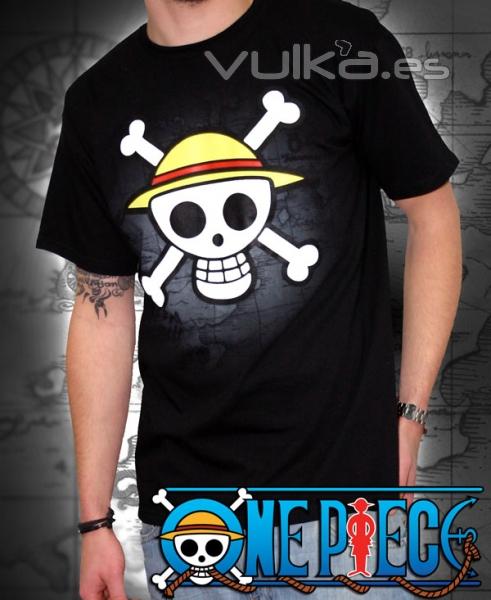 Camiseta One Piece calavera Luffy negra