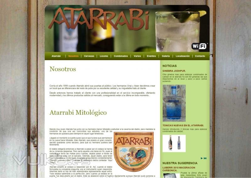 Pub Atarrabi diseo web nosabaweb,y el mejor sitio para tomar un gin tonic
