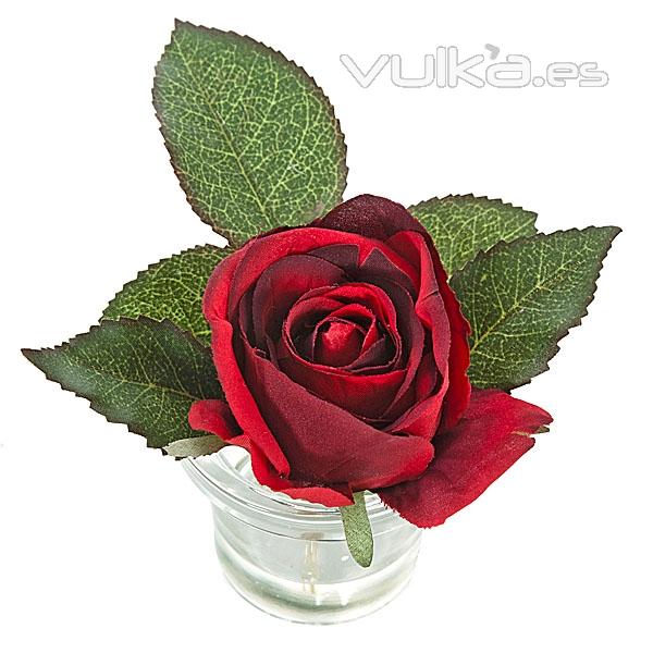 Arreglo floral rosa roja maceta vidrio 12 en lallimona.com (detalle 1)