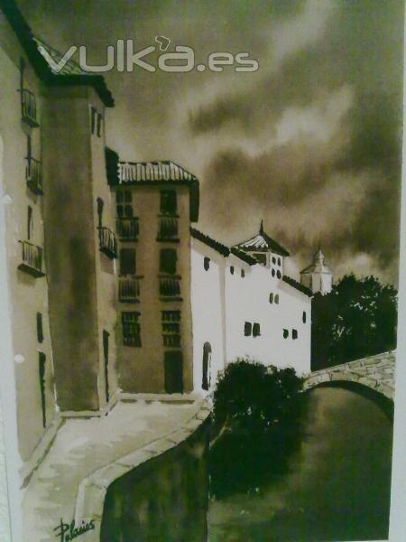 Carrera de Darro. Granada. Acuarela