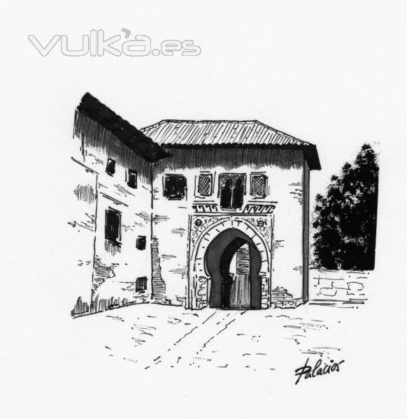 Puerta del Vino. Alhambra. Plumilla.