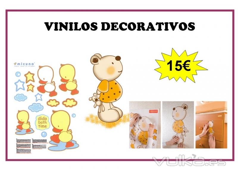 Vinilos para paredes lisas o muebles.