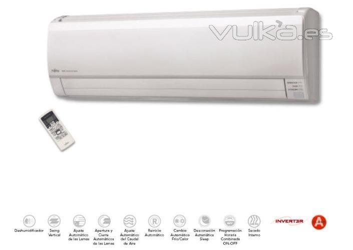 Aire Acondicionado Inverter Fujitsu Eco Flat ASY25Ui LKC en nomascalor.es